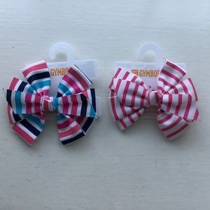 Striped Ponytail Holder Bows Set of 2
